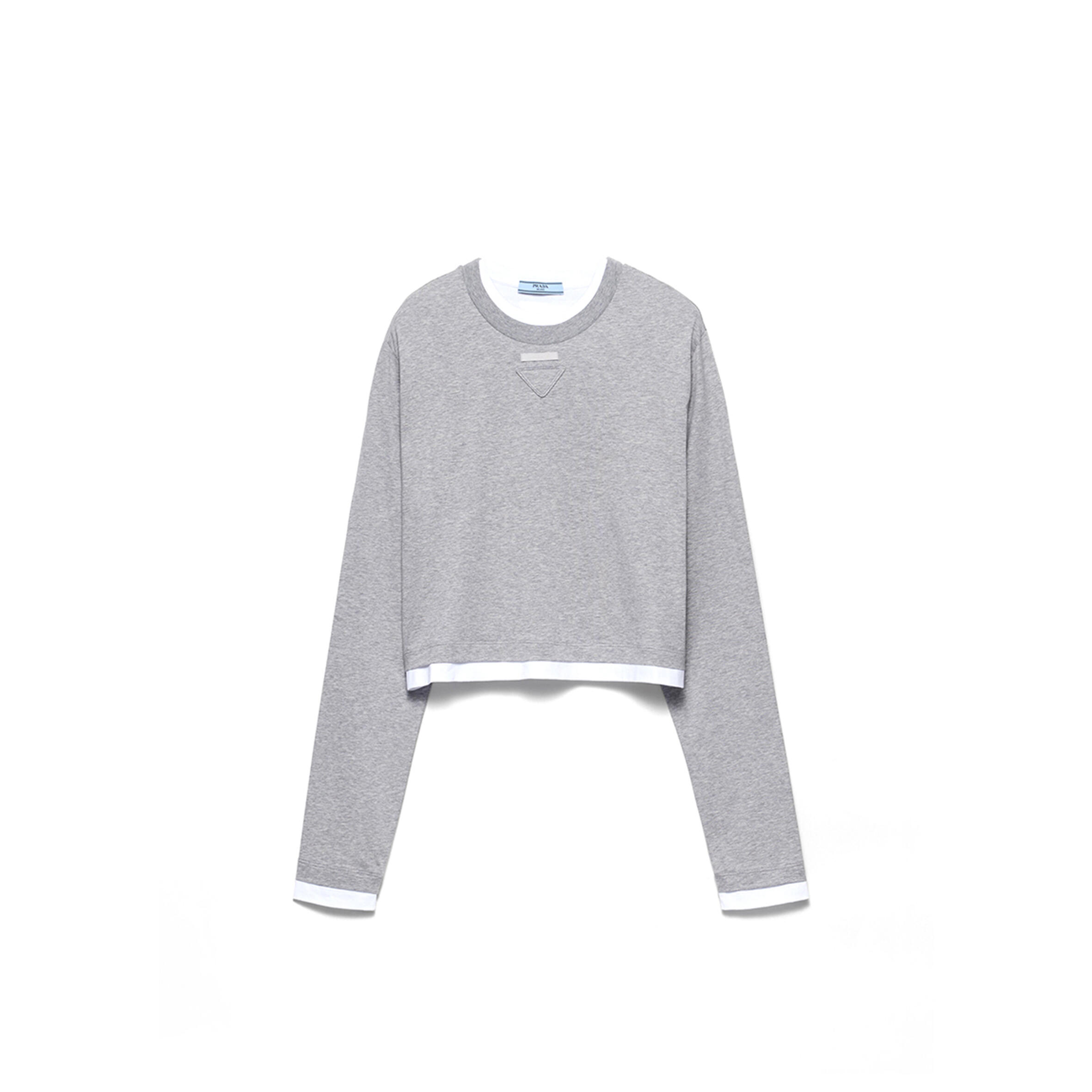 Pra*a long-sleeved cotton jersey t-shirt 34668